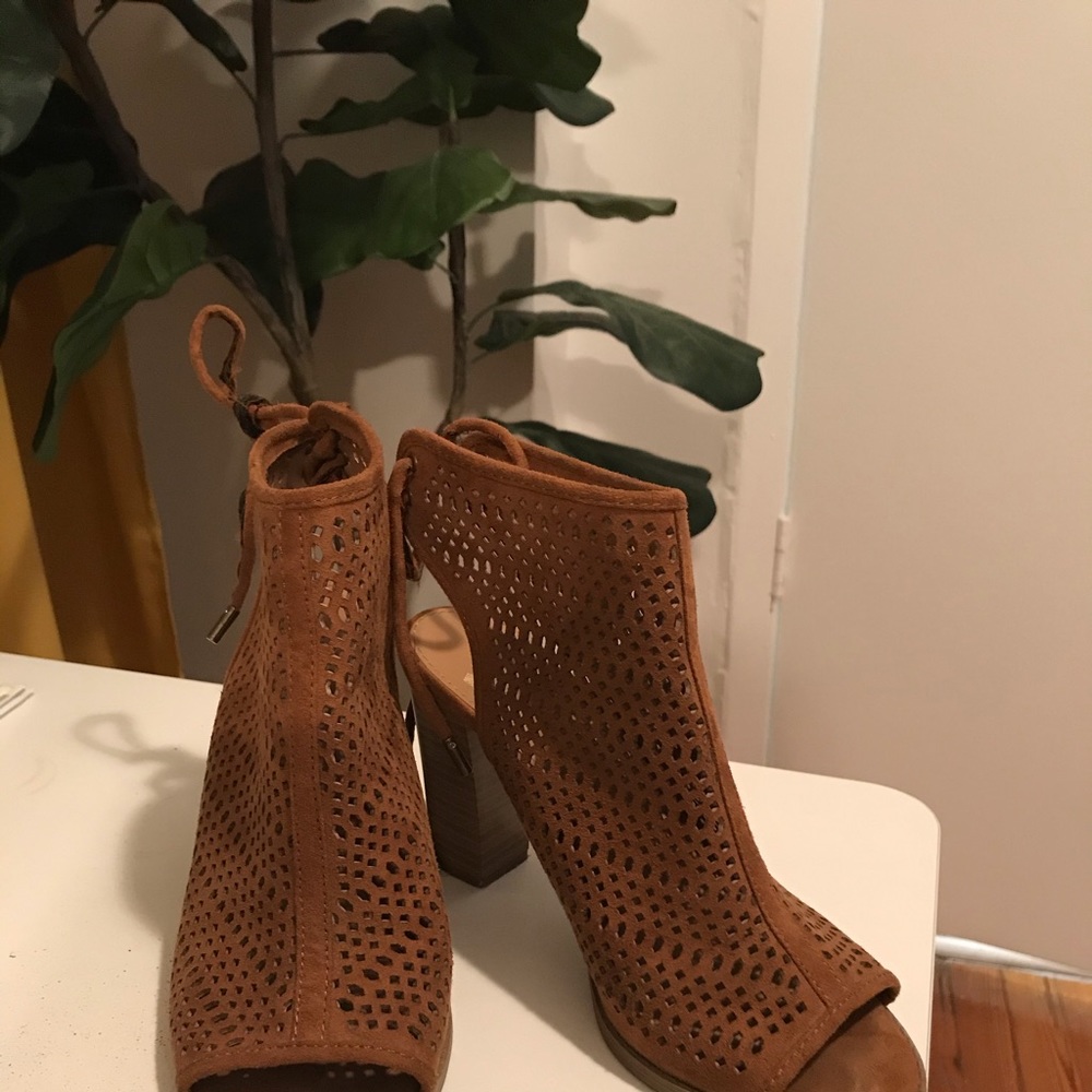 Report open toe laser cut booties - Size 6
